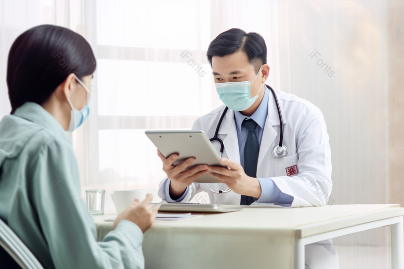 医生给患者看病问诊查看病例,高清,摄影图,摄影图片,图片大全,摄影图免费下载